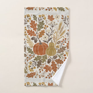 Autumn Botanical Pumpkin Fall Decor Hand Towel