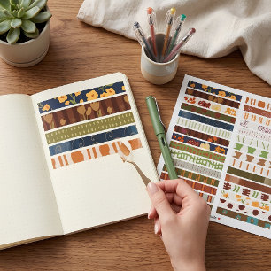 Autumn Botanical Washi Tape 30 Designs Sticker