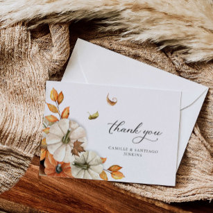 Autumn Botanical Wedding Thank You Card