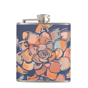 Autumn Botanicals in Earthy Neutrals and Navy Flask