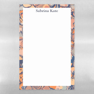Autumn Botanicals in Earthy Neutrals and Navy Magnetic Dry Erase Sheet