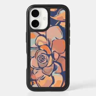 Autumn Botanicals in Earthy Neutrals and Navy iPhone 16 Case