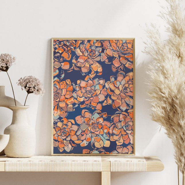 Autumn Botanicals in Earthy Neutrals and Navy Poster (Creator Uploaded)