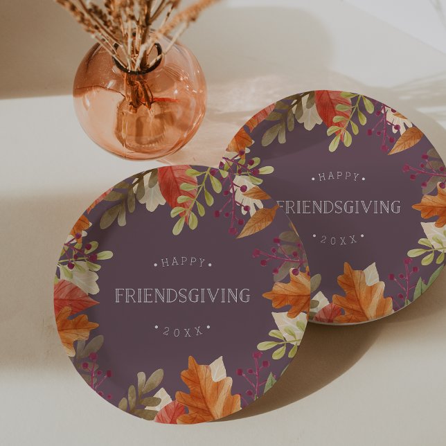 Autumn Bounty | Happy Friendsgiving Paper Plates (Creator Uploaded)