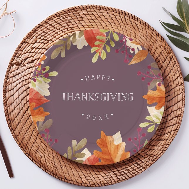 Autumn Bounty | Happy Thanksgiving Paper Plates (Creator Uploaded)