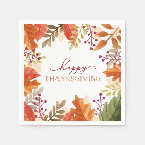 Autumn Bounty  Thanksgiving Paper Napkins