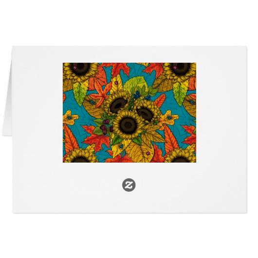 Autumn bouquet on blue (Back Horizontal)