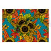 Autumn bouquet on blue (Front Horizontal)