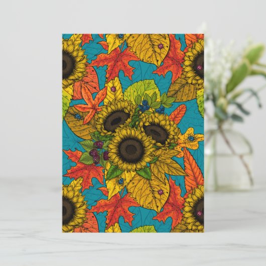 Autumn bouquet on blue (Standing Front)