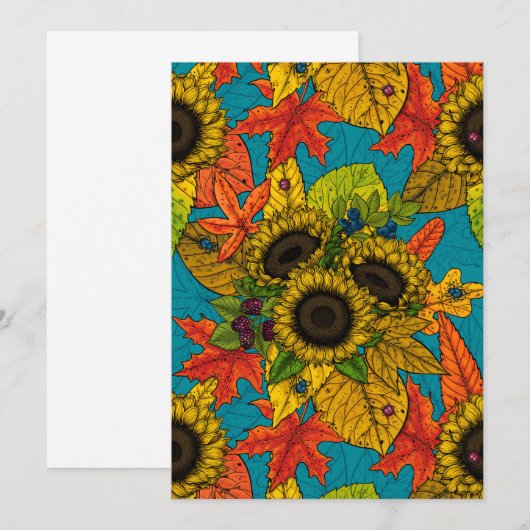 Autumn bouquet on blue (Front/Back)