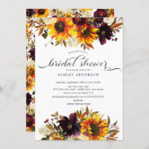 BRIGHT BLUSH YELLOW ORANGE FLORAL BRIDAL SHOWER INVITATION