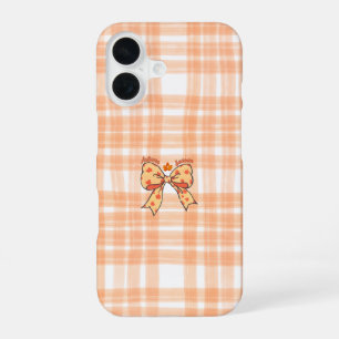 Autumn Bow Aesthetic Cozy Orange iPhone 16 Case