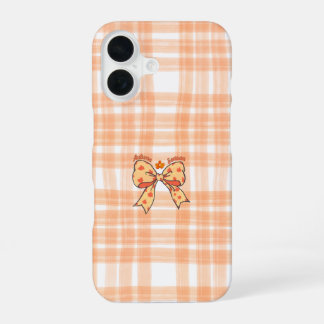 Autumn Bow Aesthetic Cozy Orange iPhone 16 Case