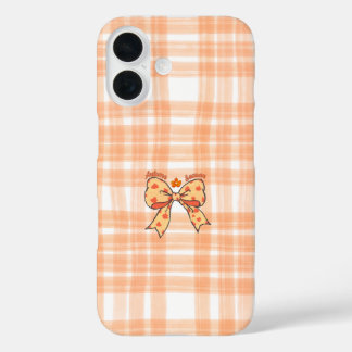 Autumn Bow Aesthetic Cozy Orange iPhone 16 Case
