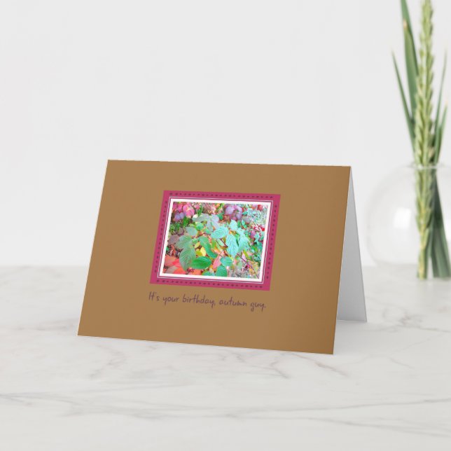 Autumn Bramble Guy Birthday Card (Front)