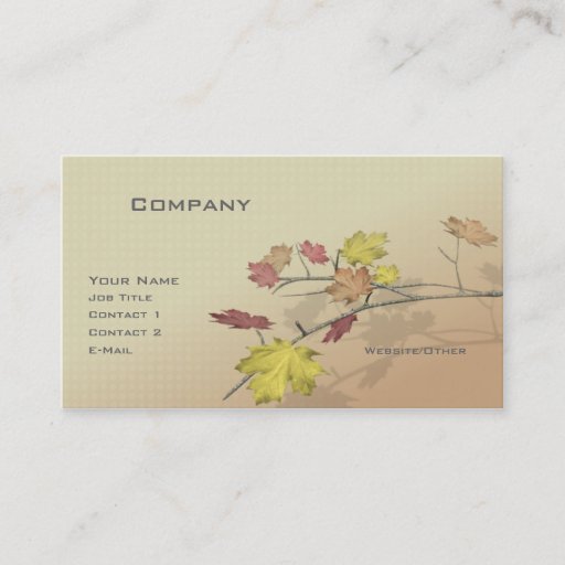 Customizable Autumn Branch Business Card Template