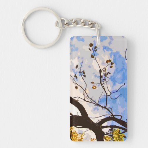 Autumn Branches Abstract Keychain