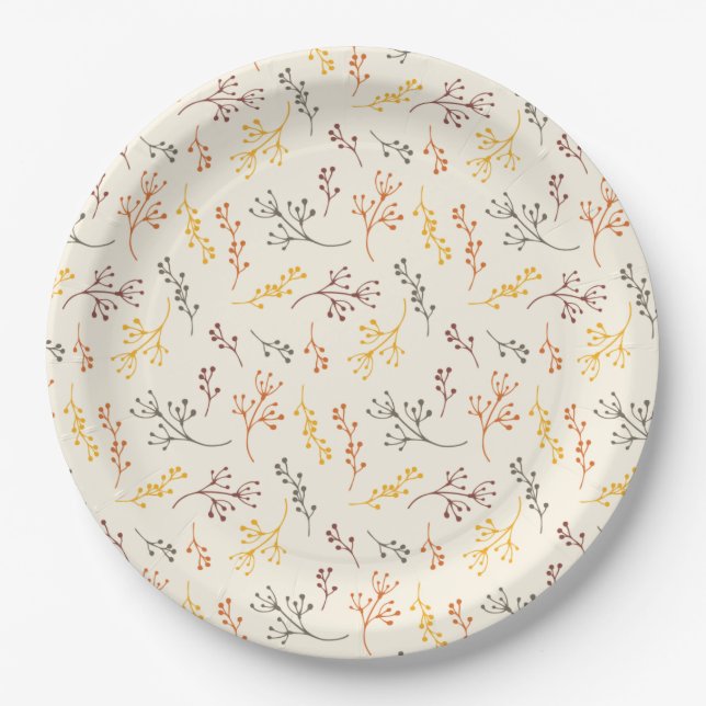 Autumn Branches Paper Plates (Front)