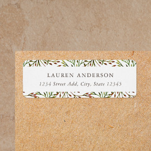 Autumn Branches Personalized Return Address Label