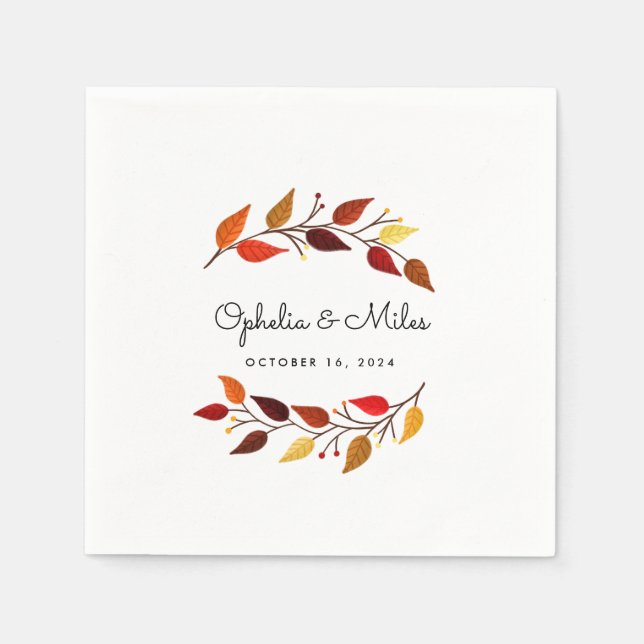 Autumn Branches Wedding  Napkins (Front)
