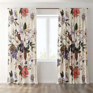 Autumn Breath Seamless Flower Pattern Blackout Curtains