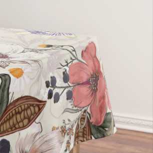 Autumn Breath Seamless Flower Pattern Tablecloth
