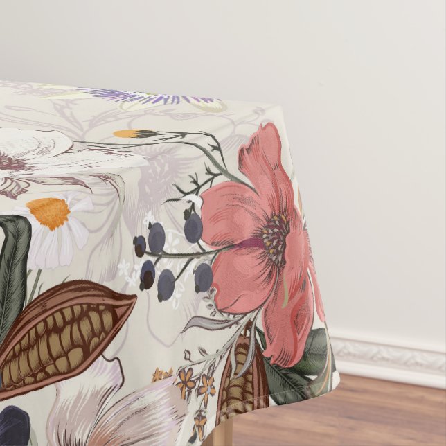 Autumn Breath Seamless Flower Pattern Tablecloth (In Situ)