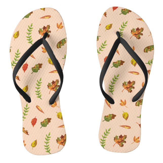 Autumn Breeze Pattern Flip Flops (Footbed)