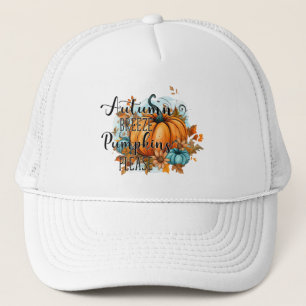 Autumn Breeze, Pumpkins Please – Cozy Fall Vibes Trucker Hat