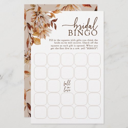 Autumn Bridal Bingo