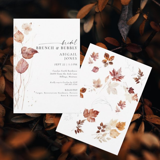 Autumn Bridal Brunch & Bubbly Invitation (Creator Uploaded)