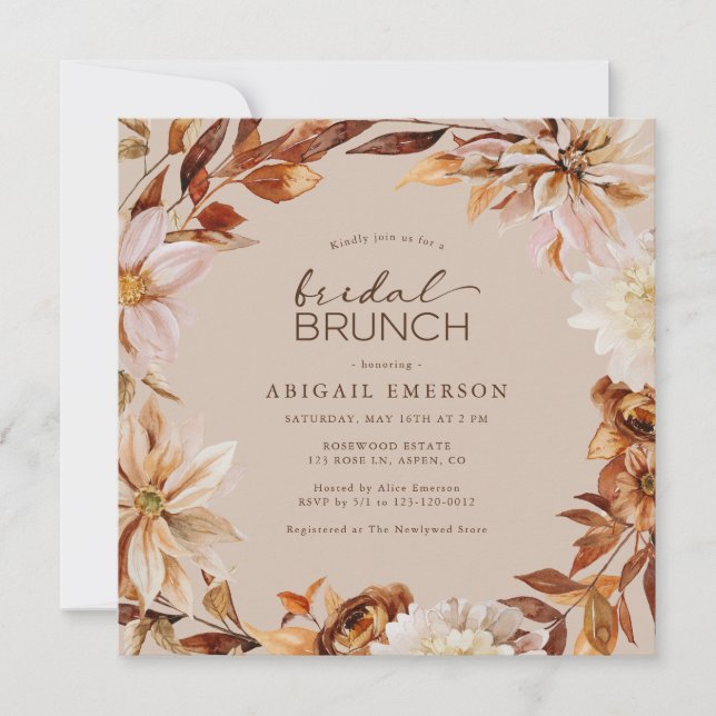 Autumn Bridal Brunch Invitation (Front)