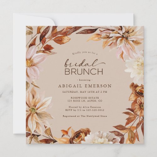 Autumn Bridal Brunch Invitation