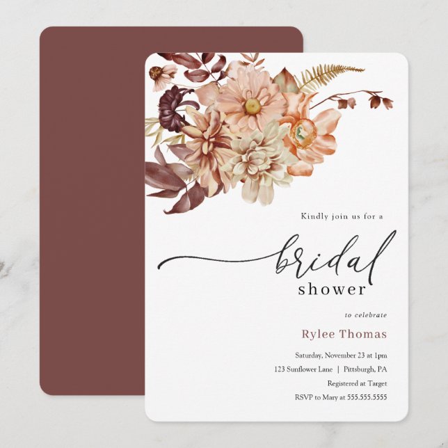 Autumn Bridal Shower Invitation (Front/Back)