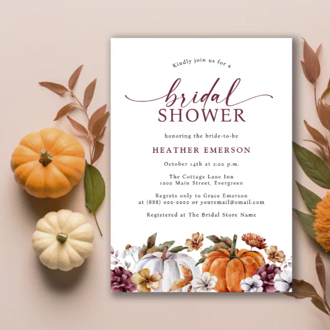 Autumn Bridal Shower Invitation Zazzle