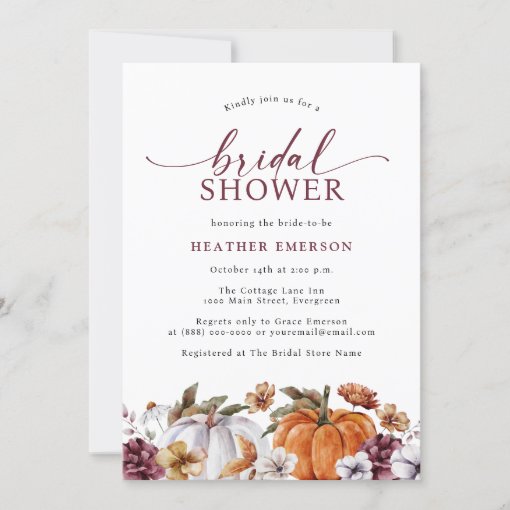 Autumn Bridal Shower Invitation Zazzle