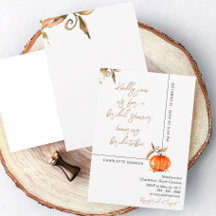 Autumn bridal shower Watercolor Pumpkin