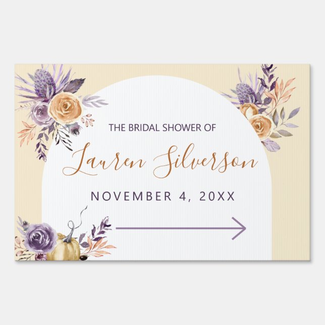 AUTUMN Bridal Shower Yard Sign (Front)