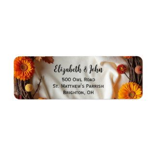 Autumn Bridal Wreath Invitation Magnetic Card Label