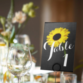 Autumn Bride Chalkboard Sunflower Party  Table Number by Ohhhhilovethat at Zazzle