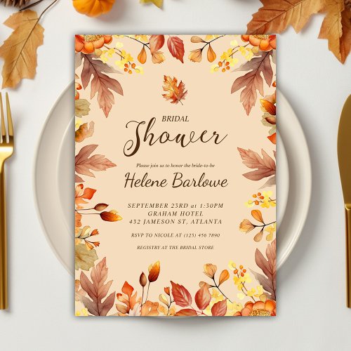 Autumn Bride To Be Rustic Fall Bridal Shower Invitation