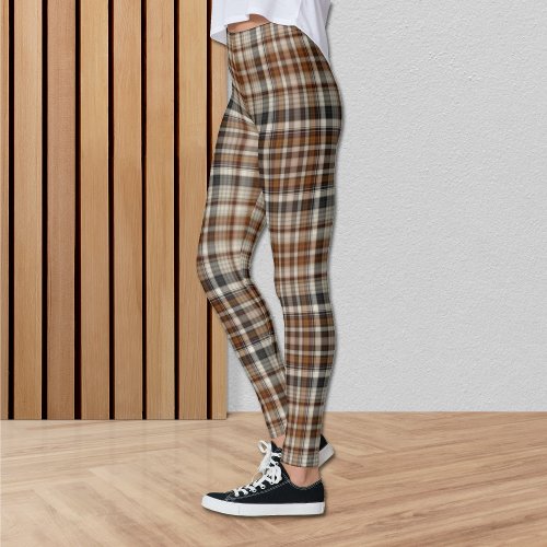 Autumn Browns Plaid Leggings