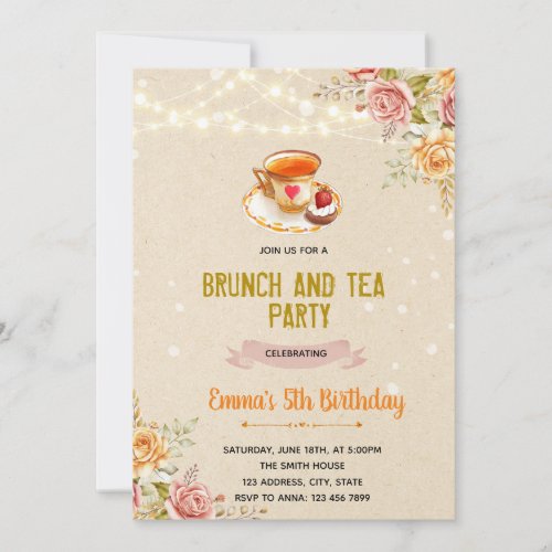 Autumn brunch and tea invitation