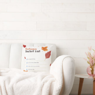 Autumn Bucket List Cotton Pillow - Fall Seasonal