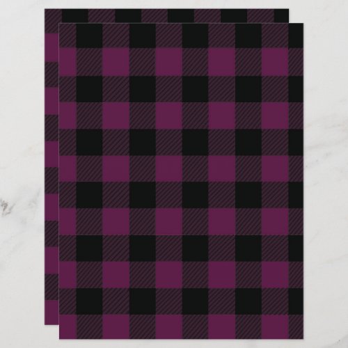 Autumn buffalo plaid burgundy scrapbook paper