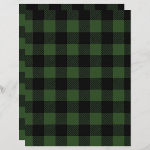 Autumn buffalo plaid forest green scrapbook paper