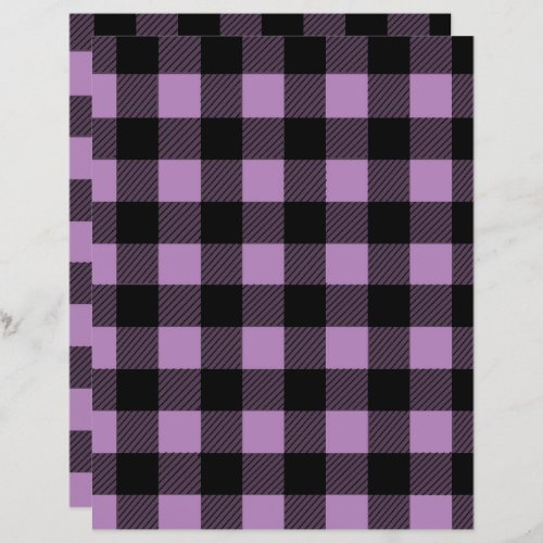 Autumn buffalo plaid lavender scrapbook paper 