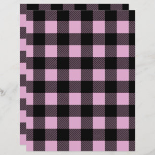 Autumn buffalo plaid pink scrapbook paper