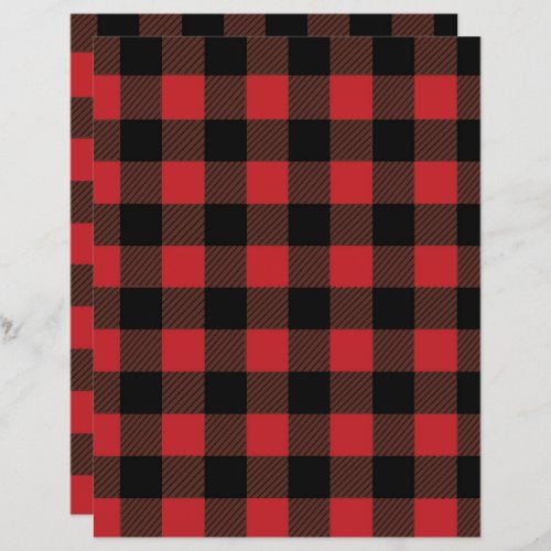 Autumn buffalo plaid red pattern scrapbook paper