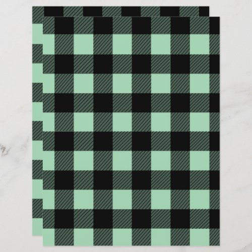 Autumn buffalo plaid scrapbook paper light green